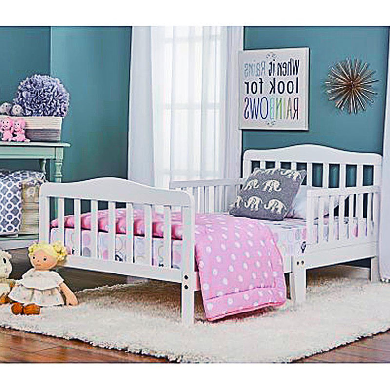 Harriet Bee Wood Toddler Bed With Safety Rails Grey & Reviews Wayfair.ca